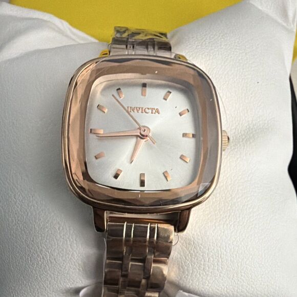 Invicta Accessories - Invicta Womens Wildflower 69411 Watch Rose Gold Square Dial Quartz Stainless
